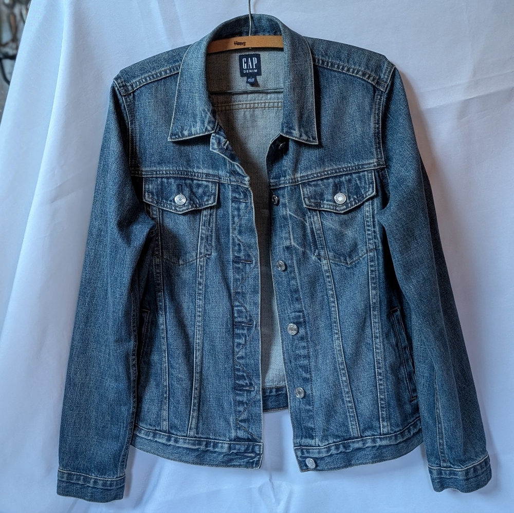 GAP ICON Denim Jean Jacket - Saddle Blue 🧥 - Picture 3 of 13